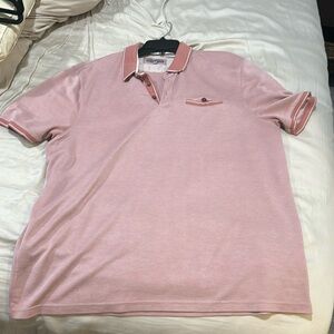 Size 7 Ted Baker salmon polo - microtears at bottom of front side of the shirt
